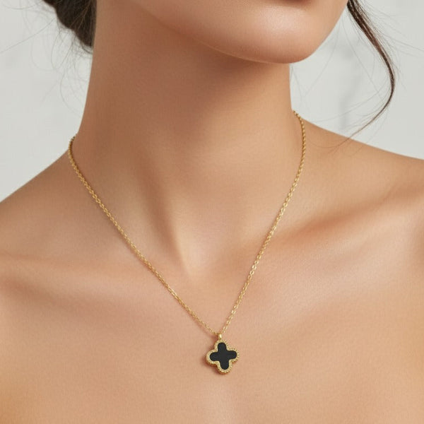 Front Black and Back White Cleef Necklace